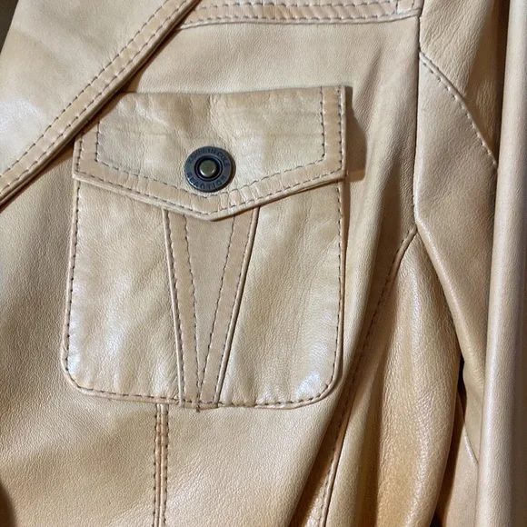 Kenneth Cole tan leather jacket size L - Picture 4 of 9